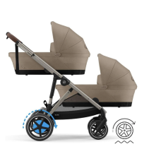 Коляска для двійні Cybex e-Gazelle S 2 в 1 Almond Beige на шасі Taupe Коляска для двійні Cybex e-Gazelle S 2 в 1 Almond Beige на шасі Taupe
