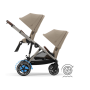 Коляска для двійні Cybex e-Gazelle S 2 в 1 Almond Beige на шасі Taupe