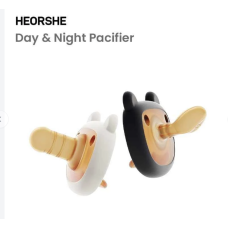 Набір пустушок HEORSHE Day&Night, 2 шт, чорно-білий