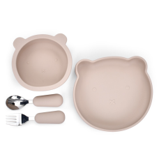 Силіконовий набір дитячого посуду EL Camino ME 1174 Mix Bear бежевий