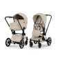 Коляска 2в1 Cybex Priam Style 5.0 Rosegold Cozy Beige