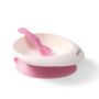 Тарелка с присоской и ложечкой для детей BabyOno, розовый