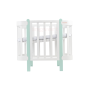 Ліжечко трансформер NIKA 5-в-1 з рухомою стінкою Білий+мятний