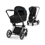 Коляска 2в1 Cybex Priam 4.0 Sepia Black (Deep Black) шасси Chrome Black