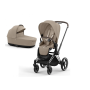 Коляска 2в1 Cybex Priam 4.0 Cozy Beige шасі Chrome Brown