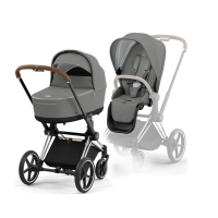 Коляска 2в1 Cybex Priam 4.0 Mirage Grey шасси Chrome Brown