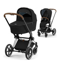 Коляска 2в1 Cybex Priam 4.0 Sepia Black шасси Chrome Brown (прогулянка бежева або сіра)